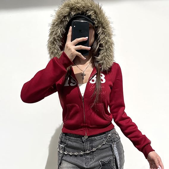 【極美品&希少】00s アバクロ fur zip hoodie y2k Shop Vintage Y2K Abercrombie Hoodie with Fur Hood | TikTok